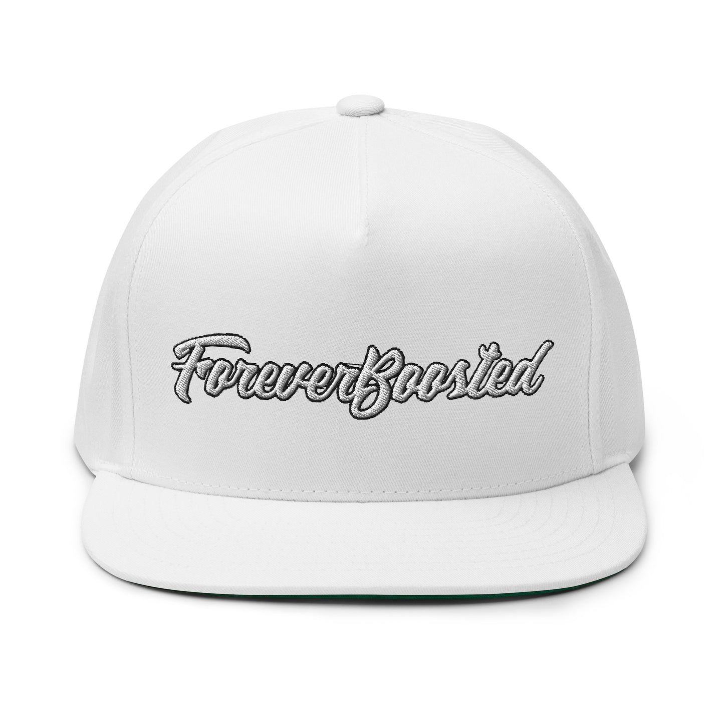 FB Flat Five Panel Cap - White